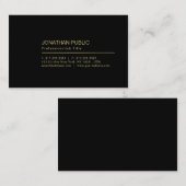 Professionele elegante Creative Black Simple Plain Visitekaartje (Voorkant / Achterkant)