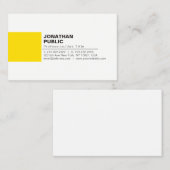 Professionele elegante Creative White Yellow Plain Visitekaartje (Voorkant / Achterkant)