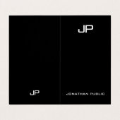 Professionele elegante eenvoudige moderne monogram visitekaartjes (Buitenkant ongevouwen)