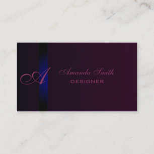Professionele elegante effen fluwelen monogram visitekaartje