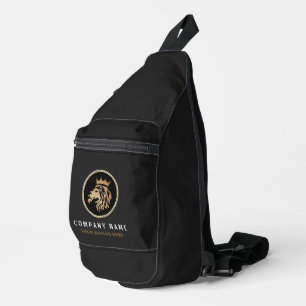 Professionele Elegante Gouden Leeuw Logo Sling Bag