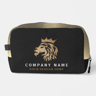 Professionele Elegante Gouden Leeuw Logo Toilettasje