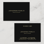 Professionele Elegante Gouden Tekst Zwarte Sjabloo Visitekaartje (Voorkant / Achterkant)