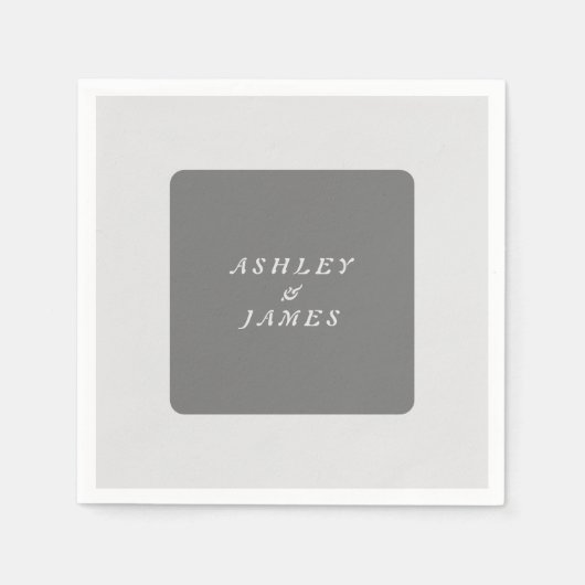 Professionele elegante grijze vlakke minimalistisc servet (Voorkant)