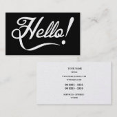 Professionele elegante Hallo! Visitekaartje (Voorkant / Achterkant)