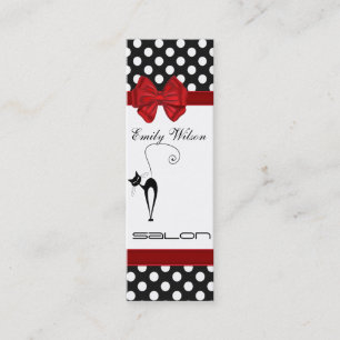 Professionele elegante luxe zwarte kattenpoka-stip mini visitekaartje