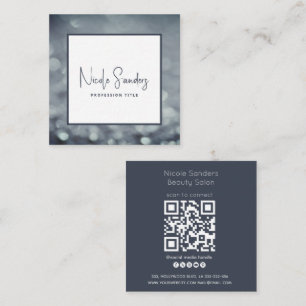Professionele elegante minimalistische bokeh QR-co Vierkante Visitekaartje