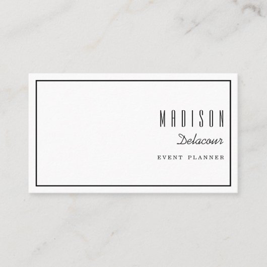 Professionele elegante, moderne, eenvoudige Script Visitekaartje (Voorkant)