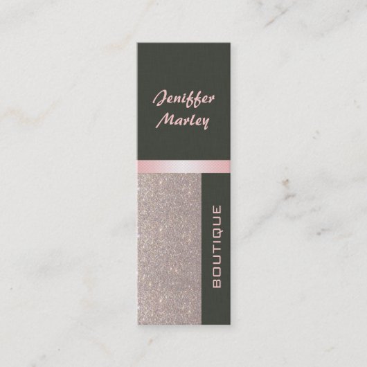 Professionele elegante moderne luxe glitterij mini visitekaartje (Voorkant)