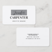 Professionele elegante moderne minimalistische eff visitekaartje (Voorkant / Achterkant)