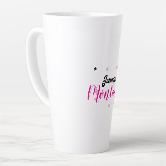 Professionele elegante moderne minimalistische naa latte mok (Linkerhoek)