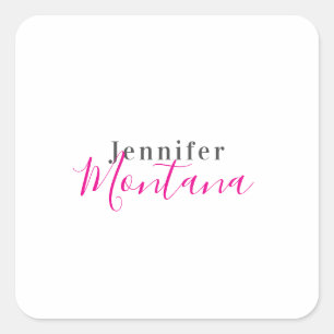 Professionele elegante moderne minimalistische naa vierkante sticker