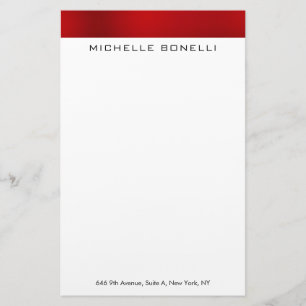 Professionele elegante moderne rode witte minimali briefpapier