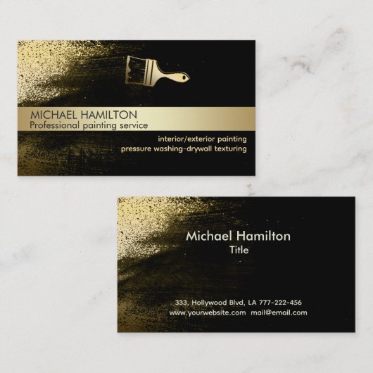Professionele elegante moderne schilderservice gou visitekaartje (Voorkant / Achterkant)