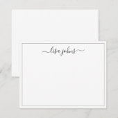 Professionele elegante Script Name Thin Border Notitiekaartje (Voorkant / Achterkant)