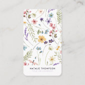 Professionele Elegante Waterverf Wildflower QR-cod Visitekaartje (Achterkant)