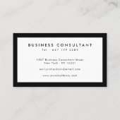 Professionele elegante witte effen zwarte rand log visitekaartje (Achterkant)