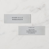 Professionele Elegante Witte Leren Mini Visitekaartje (Voorkant / Achterkant)