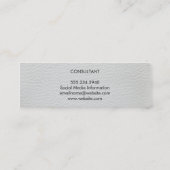 Professionele Elegante Witte Leren Mini Visitekaartje (Achterkant)