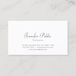 Professionele, elegante witte, moderne, eenvoudige visitekaartje