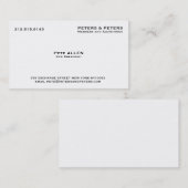 Professionele elegante witte verfijnde luxe visitekaartje (Voorkant / Achterkant)