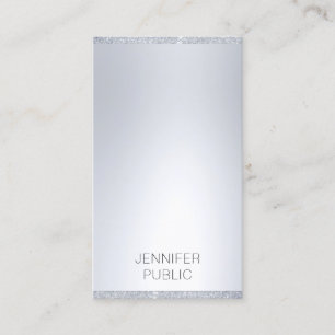 Professionele Elegante Zilveren Glitter Modern Een Visitekaartje