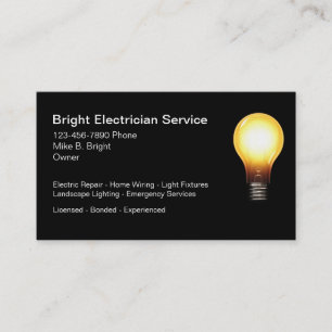 Professionele elektricien visitekaartje