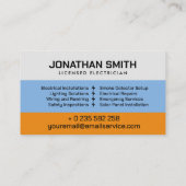 Professionele Elektroaannemer - Elektricien Visitekaartje (Achterkant)