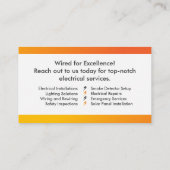 Professionele Elektroaannemer - Elektricien Visitekaartje (Achterkant)
