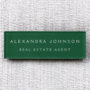 Professionele Emerald Green Modern Business Naambadge