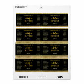 Professionele etiketten met gebluste zwarte gouden (Full Sheet)