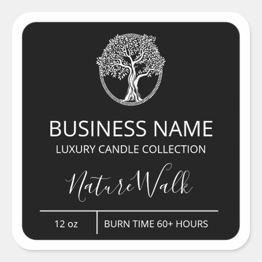 Professionele etiketten met zwarte mozaïekkaars (Voorkant)