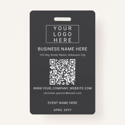 Professionele Event ID Lanyard naam QR code foto Badge (Achterkant)