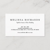 Professionele Eyelashes Makeup Artist Visitekaartje (Achterkant)