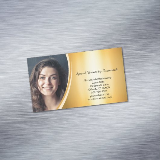 Professionele Faux Gold Flare - Aangepaste foto Magnetisch Visitekaartje (Voorbeeld)