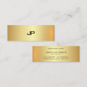 Professionele Faux Gold Monogram Elegant Modern Mini Visitekaartje (Voorkant / Achterkant)