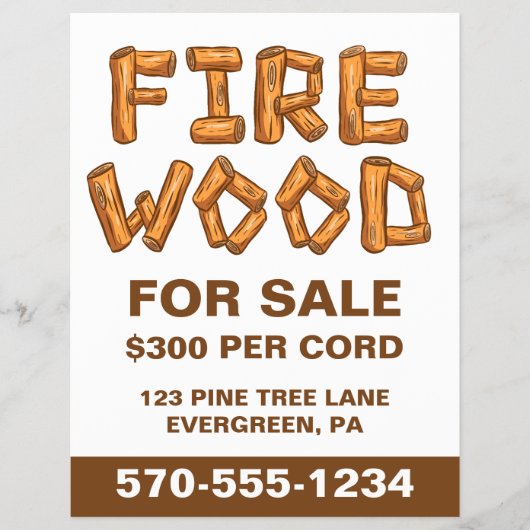 Professionele Firewood Wood for Sale Custom Flyer (Voorkant)