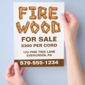 Professionele Firewood Wood for Sale Custom Flyer (Hand)