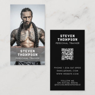 Professionele Fitness Coach QR Code Sociale Media Visitekaartje