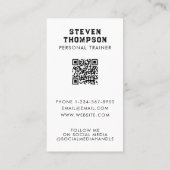 Professionele Fitness Coach QR Code Sociale Media Visitekaartje (Achterkant)