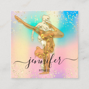 Professionele fitnessness - Dance Gold Holograaf Vierkante Visitekaartje