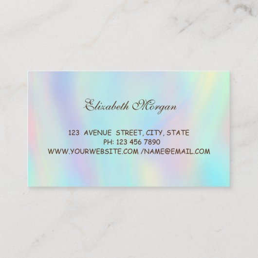 Professionele, Floral Mixer, Holographic koken Visitekaartje (Achterkant)