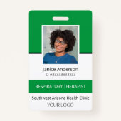 Professionele foto Groene werknemer ID-badge Badge (Voorkant)