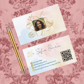 Professionele foto, QR-code, Bloemen, Pastel, Aang Visitekaartje