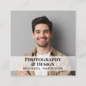 Professionele foto-QR-code Vierkante Visitekaartje (Voorkant)