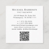 Professionele foto-QR-code Vierkante Visitekaartje (Achterkant)