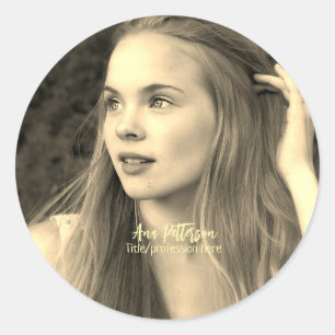 professionele foto QR website e-mail sociaal moder Ronde Sticker