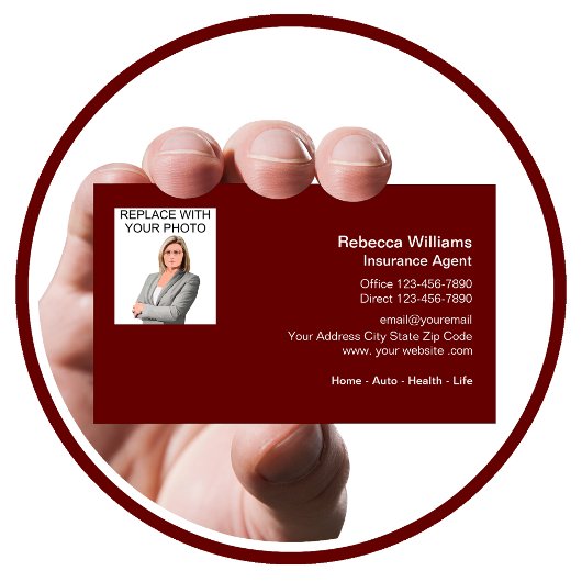Professionele foto sjabloon verzekeringsagent visitekaartje