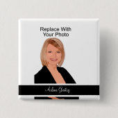 Professionele foto-sjabloonnaamkaarten vierkante button 5,1 cm (Voorkant)