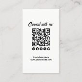 Professionele foto sociale media QR-code Visitekaartje (Achterkant)